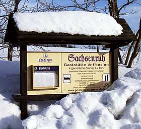 Speissekartentafel der Pension Sachsenruh