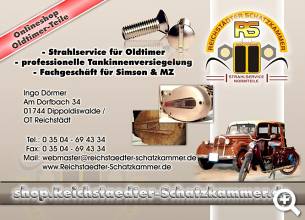 Flyer Oldtimer Teile Shop Dörmer Rückseite
